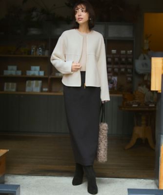 洗える】コットンエアーダンボール Iライン スカート