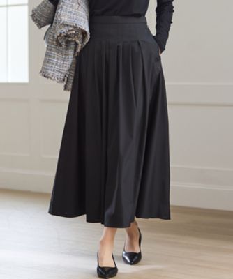 ＜23区 S (Women/小さいサイズ)＞【撥水加工／洗える】ブライトタフタ　タック　スカート（ＳＫＷＳＬＳ００２０）