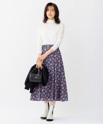 【美品　着用浅】　ペイズリーパネルプリント　フレアスカート 38 カタログ掲載】Ratti ペイズリープリント フレアスカート