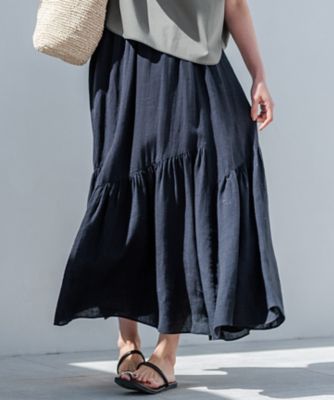 ＜23区 L (Women/大きいサイズ)＞【洗える】ＬＩＢＥＣＯ　ティアード　スカート（ＳＫＷＷＣＭ０５０９）