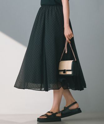 23区 L (Women/大きいサイズ)/ニジュウサンク エル 【一部店舗限定／洗える】クレープドットフロッキー　スカート（ＳＫＷＷＣＭ０８２４）