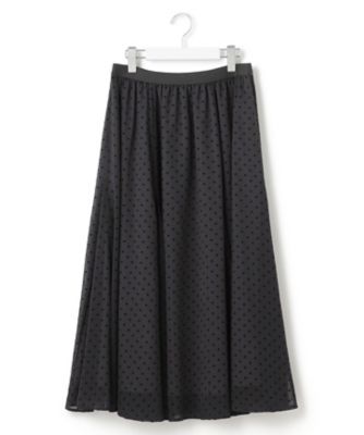 【一部店舗限定／洗える】クレープドットフロッキー　スカート（ＳＫＷＷＣＭ０８２４）