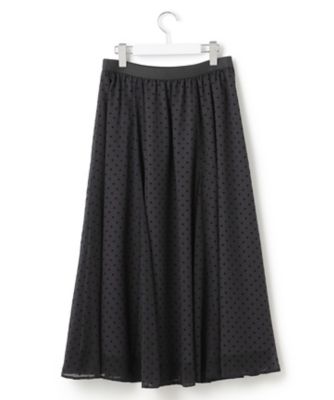 【一部店舗限定／洗える】クレープドットフロッキー　スカート（ＳＫＷＷＣＭ０８２４）