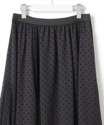 【一部店舗限定／洗える】クレープドットフロッキー　スカート（ＳＫＷＷＣＭ０８２４）