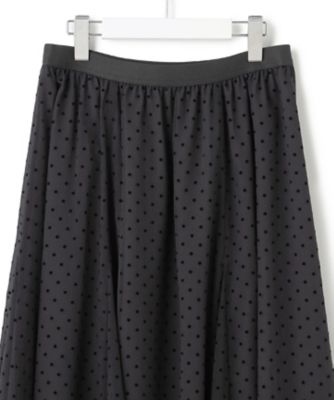 【一部店舗限定／洗える】クレープドットフロッキー　スカート（ＳＫＷＷＣＭ０８２４）
