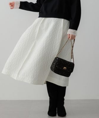 〓NINA RICCI〓 NAVYタイプライター コクーン バレル スカート