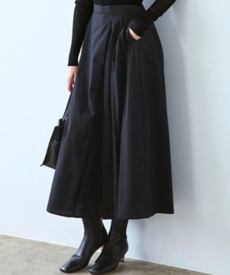 ＜23区 L (Women/大きいサイズ)＞【洗える】ナイロンコットンポプリン　タック　スカート（ＳＫＷＷＧＡ０２０７）