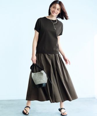 洗える】ナイロンコットンポプリン タック スカート