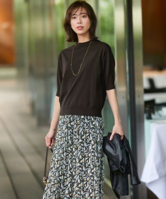 【美品】ダブルスタンダードクロージング.RATTI プリントスカート 洗える】Ratti アブストラクトプリント スカート