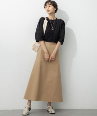洗える】ストレッチギャバ チノ スカート（SKWWGA0214