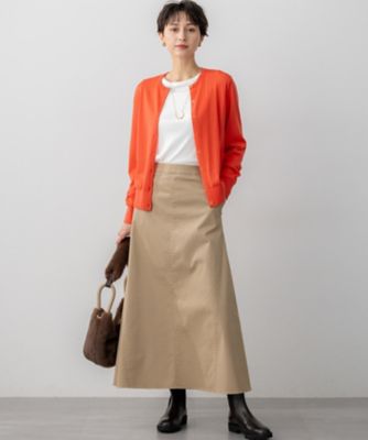 洗える】ストレッチギャバ チノ スカート（SKWWGA0214