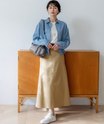 WEB＆一部店舗限定カラーあり】ストレッチギャバ チノ スカート