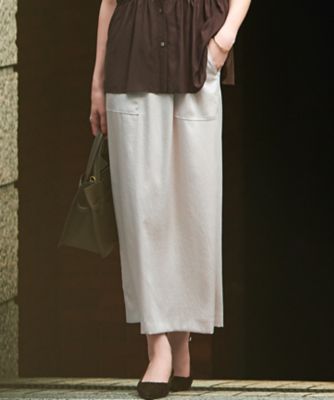 【SALE】【送料無料】23区 L (Women/大きいサイズ)/ニジュウサンク エル【撥水加工/洗える】スムースサテン Iライン スカート(SKWWGM0607) 033_ベージュ 【三越伊勢丹/公式】