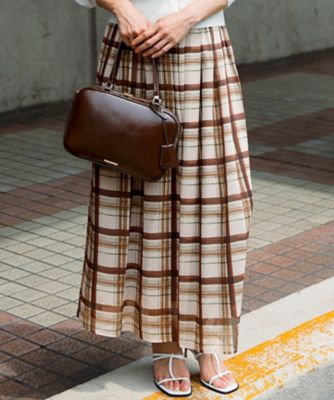 23区 L (Women/大きいサイズ)/ニジュウサンク エル 【WEB&一部店舗限定/洗える】手書き風チェックプリント ギャザー スカート(SKWWGM6877)