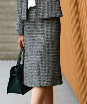 23区 L (Women/大きいサイズ)/ニジュウサンク エル 【セットアップ対応】シャインツイードストレッチ スカート(SKWWGS0001)