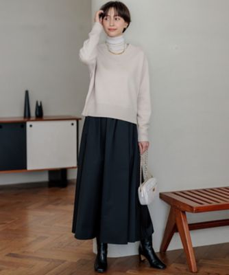 洗える】ブライトタフタ ギャザー スカート（SKWWGS6017