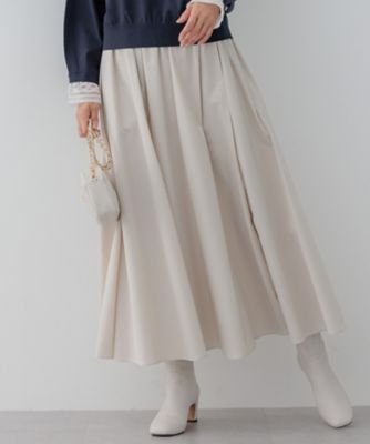 【SALE】【送料無料】23区 L (Women/大きいサイズ)/ニジュウサンク エル ブライトタフタ ギャザー スカート(SKWWGS6017) 033_ベージュ 【三越伊勢丹/公式】