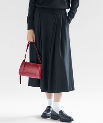 【洗える】ウールミルドジャージー　タック　スカート（ＳＫＷＷＧＷ０４３０）