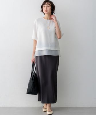 etretokyoダブルフェイスIラインスカート （S BLACK） ETRE TOKYO - ダブルフェイスIラインスカート (BLACK) | ADDICT WEB SHOP