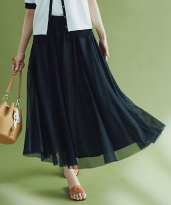 ＜23区 L (Women/大きいサイズ)＞【ＷＥＢ限定／洗える】エアリーチュール　スカート（ＳＫＷＷＮＷ０８６２）