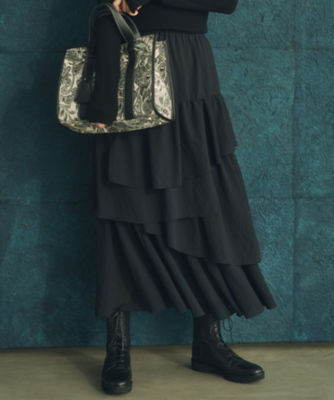 洗える】エアリージョーゼット ティアード スカート