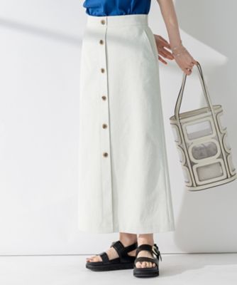 ＜23区 L (Women/大きいサイズ)＞【セットアップ対応】オックスストレッチ　スカート（ＳＫＷＷＳＭ０５０２）