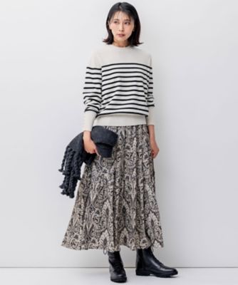 未使用級 23AW 23区 フレンチペイズリーデシン ティアードスカート 32 未使用級 23AW 23区 フレンチペイズリーデシン ティアード