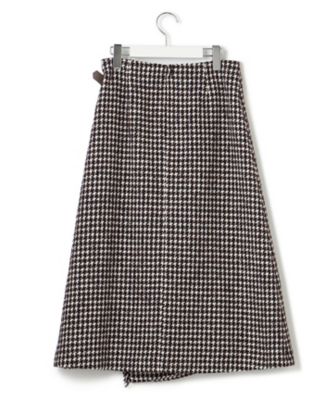【23区】ツイードチェック フロントタックAラインスカート 23区 ツイードチェック フロントタックAラインスカート