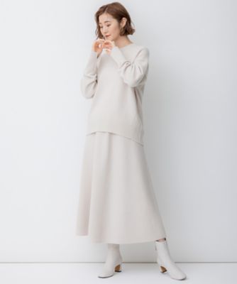 滝沢眞規子さん着用／洗える】ウールカシミヤ ニットスカート