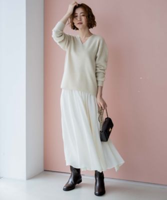 【一部店舗限定／洗える】クレープシフォン　フレア　スカート（ＳＫＷＷＳＷ０８５２）