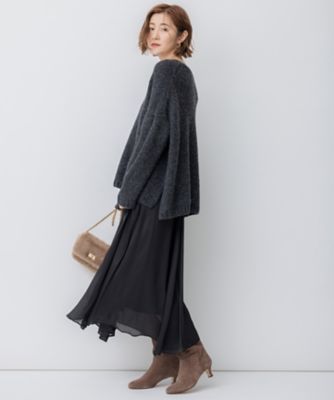 【一部店舗限定／洗える】クレープシフォン　フレア　スカート（ＳＫＷＷＳＷ０８５２）