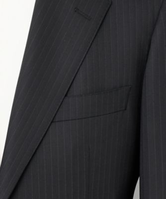 横に伸びる【ＴａｓｍａｎｉａＷｏｏｌ／タマニアウール】ストレッチ　スーツ（ブラックストライプ）（ＳＲＧＯＣＷ００４４）