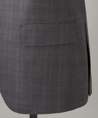 【Ｌｏｒｏ　Ｐｉａｎａ　Ｆａｂｒｉｃ】３６５　通年スーツ（グレーー×格子）（ＳＲＧＯＣＷ０４１５）