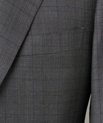 【Ｌｏｒｏ　Ｐｉａｎａ　Ｆａｂｒｉｃ】３６５　通年スーツ（グレーー×格子）（ＳＲＧＯＣＷ０４１５）