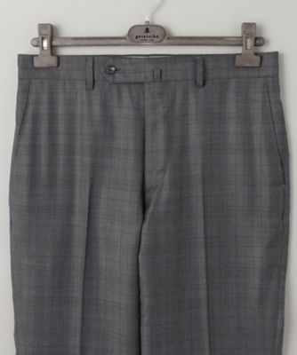 【Ｌｏｒｏ　Ｐｉａｎａ　Ｆａｂｒｉｃ】３６５　通年スーツ（グレーー×格子）（ＳＲＧＯＣＷ０４１５）