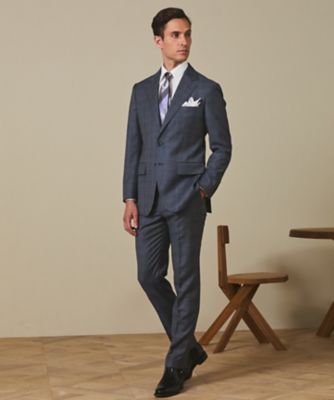 ZEGNA／ゼニア】エレクタ スーツ（サックスブルーチェック