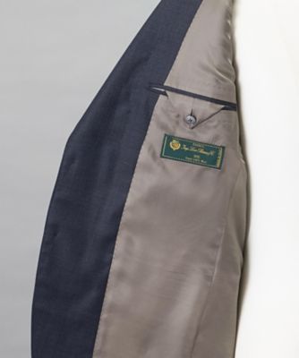 美品☆【五大陸】ロロピアーナ生地　エクストリーム 白タグ　ネイビー　36S Loro Piana Fabric】365 通年スーツ（ネイビー×格子