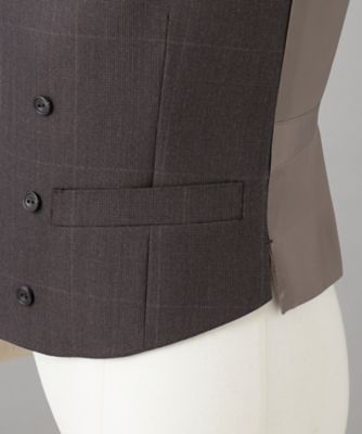【ＺＥＧＮＡ／ゼニア】ＩＳＬＡＮＤＦＬＥＥＣＥ／アイランドフリース　３ピーススーツ（ブラウン×格子）（ＳＶＧＯＣＷ０４１０）