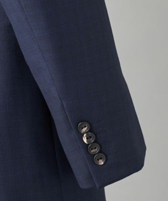 ＷＥＢ＆一部店舗限定【ＤＯＲＭＥＵＩＬ／ドーメル】ＩＭＰＥＲＩＡＬＪＡＤＥ／インペリアルジェイド　通年　３ピーススーツ（ネイビー×格子）（Ｓ