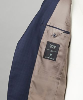 ＷＥＢ＆一部店舗限定【ＤＯＲＭＥＵＩＬ／ドーメル】ＩＭＰＥＲＩＡＬＪＡＤＥ／インペリアルジェイド　通年　３ピーススーツ（ネイビー×格子）（Ｓ