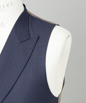 ＷＥＢ＆一部店舗限定【ＤＯＲＭＥＵＩＬ／ドーメル】ＩＭＰＥＲＩＡＬＪＡＤＥ／インペリアルジェイド　通年　３ピーススーツ（ネイビー×格子）（Ｓ