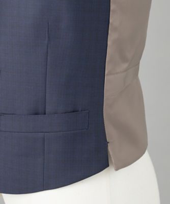 ＷＥＢ＆一部店舗限定【ＤＯＲＭＥＵＩＬ／ドーメル】ＩＭＰＥＲＩＡＬＪＡＤＥ／インペリアルジェイド　通年　３ピーススーツ（ネイビー×格子）（Ｓ