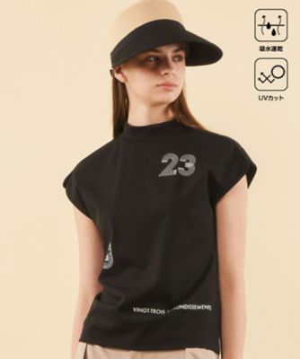 23区GOLF/ニジュウサンクゴルフ 【WOMEN】新色追加!【吸水速乾/UVカット】フレンチスリーブロゴモックネック(TOVLCM0418)
