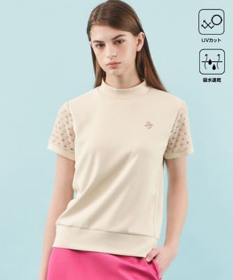 23区GOLF｜【WOMEN】【UVケア・吸水速乾】レース袖 モックネック