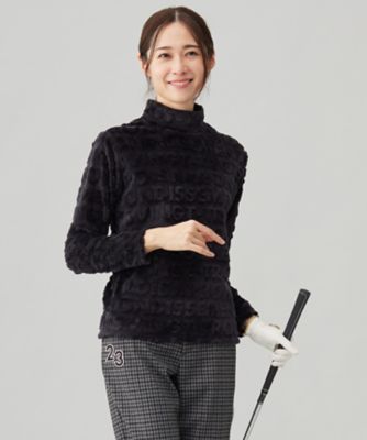 23区GOLF/ニジュウサンクゴルフ フェイクファーロゴモックネック(TOVLCW0524) 005_クロ スポーツウェア【三越伊勢丹/公式】