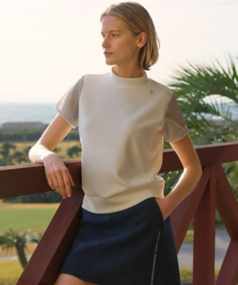 [WOMEN] [Moisture wicking/quick drying/UV protection] Look gorgeous with just one piece! The glitter sleeve mock neck that is very popular every season (TOVLGS0308)