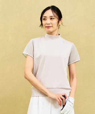 【ＷＯＭＥＮ】【吸水速乾／ＵＶカット】１枚で華やか！毎シーズン大人気のラメスリーブモックネック（ＴＯＶＬＧＳ０３０８）