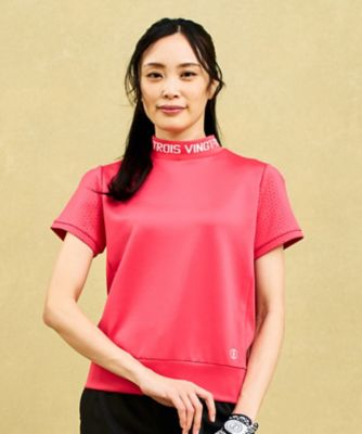 [レディース]23区ゴルフ　ピンクニットセーター プーマ PUMA ゴルフ PGWロゴクルーネックニットセーター