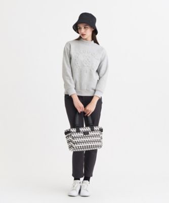 WOMEN】エンボスロゴダンボールモックネック 吸水速乾 UV