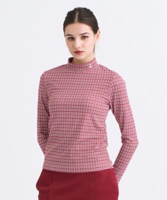 23区GOLF/ニジュウサンクゴルフ モノグラムプリントモックネック(TOVLGW0424) 515_ワイン スポーツウェア【三越伊勢丹/公式】